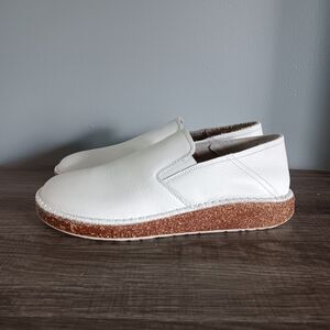 Birkenstock Women's Calla White Natural Leather Slip On Shoes Size 37 / 6-6.5
